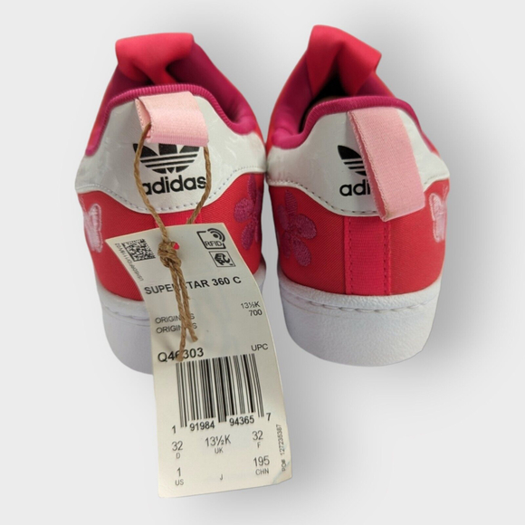 Adidas X Disney Mulan Superstar 360 C Red Kids Originals US Size 1 Shoe Q46303 - Picture 4 of 5